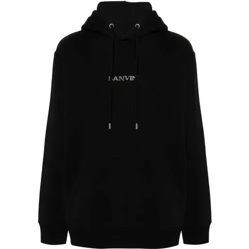 Schwarzer Sweatshirt mit Logo und Kapuze - Lanvin - Modalova