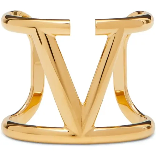 Golden Vlogo Bracelet Italy Design , female, Sizes: M - Valentino Garavani - Modalova