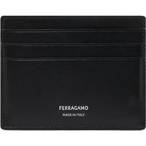Leather Card Holder , male, Sizes: ONE SIZE - Salvatore Ferragamo - Modalova