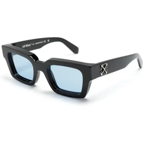 Schwarze Sonnenbrille mit Original-Etui , unisex, Größe: 50 MM - Off White - Modalova