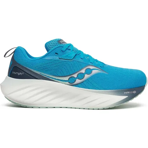 Viziblue/Dusk Triumph 22 Laufschuhe , Damen, Größe: 38 EU - Saucony - Modalova