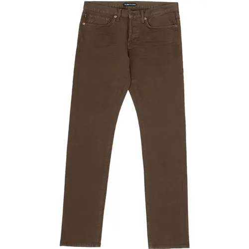 Mud Colored Denim Jeans , male, Sizes: W28 - Tom Ford - Modalova