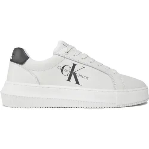 Monochrome Ledersneakers , Damen, Größe: 37 EU - Calvin Klein - Modalova