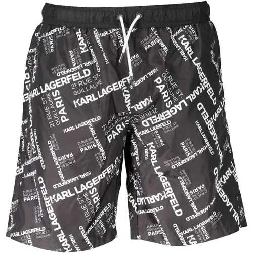 Men's Beachwear Long Boxer Shorts , male, Sizes: M, S - Karl Lagerfeld - Modalova