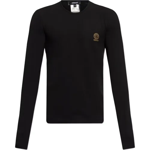 Unterwäsche T-Shirt mit langen Ärmeln , Herren, Größe: XL - Versace - Modalova