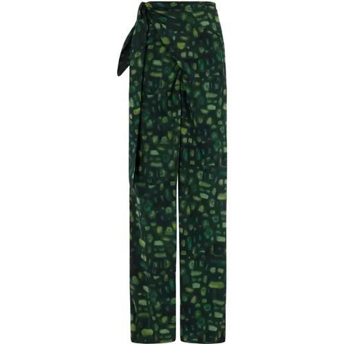 Silk Wide Leg Pants Sound Print , female, Sizes: M, S, XL, L - Cortana - Modalova