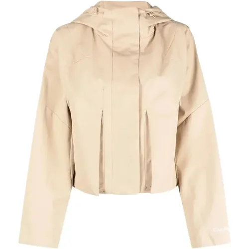 Cropped hooded jacket , female, Sizes: L - Calvin Klein Jeans - Modalova