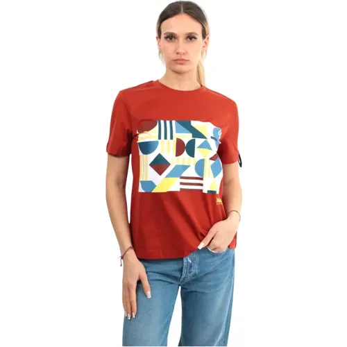 T-Shirt mit Frontdruck , Damen, Größe: L - Max Mara - Modalova