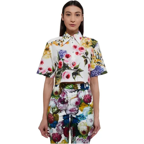 MultiColour Blumenmuster Hemd , Damen, Größe: 2XS - Dolce & Gabbana - Modalova