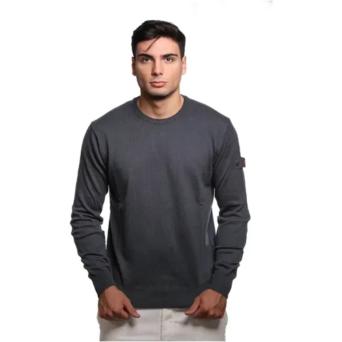 Blauer Baumwollwollpullover Exmoor Modell , Herren, Größe: XL - Peuterey - Modalova