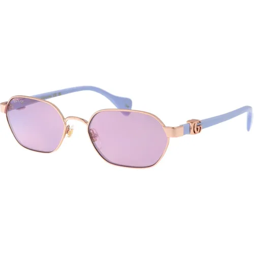 Stylische Sonnenbrille GG1593S,Sechseckige Sonnenbrille Lila Metall Acetat - Gucci - Modalova