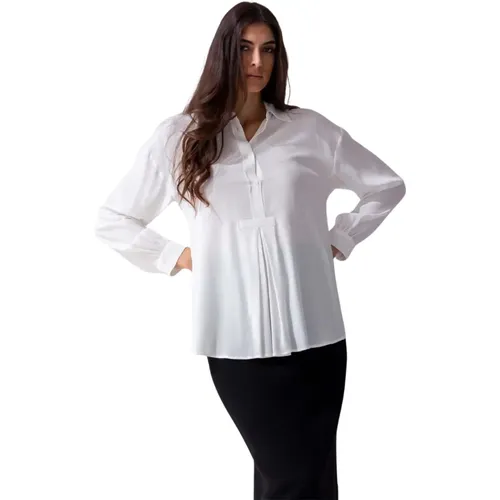 Silk Blend Half-Placket Shirt , female, Sizes: S - Beatrice .b - Modalova