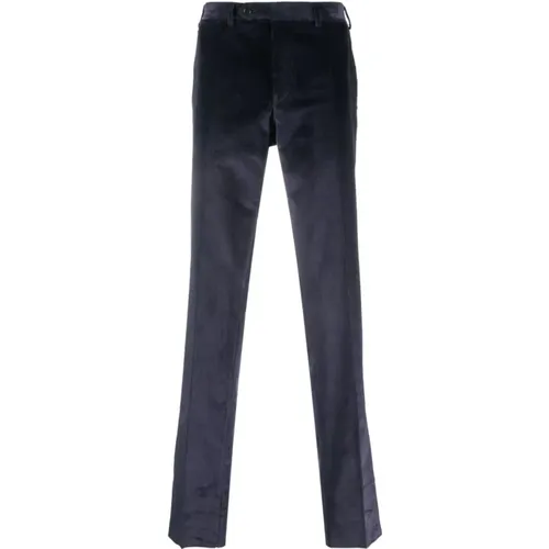 Navy Straight Corduroy Pants , male, Sizes: L, 3XL, XL, M, 2XL - Canali - Modalova