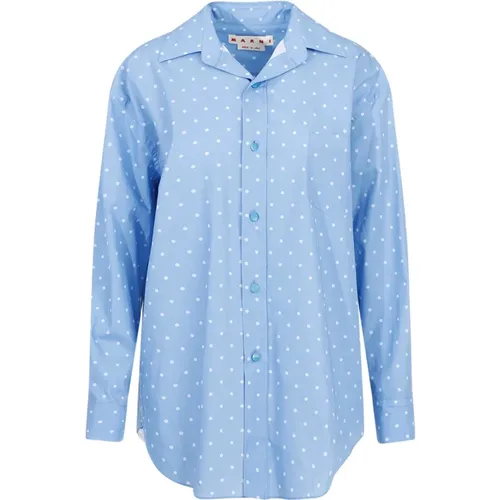 Polka Dot Cotton Shirt , female, Sizes: S, 2XS, XS - Marni - Modalova