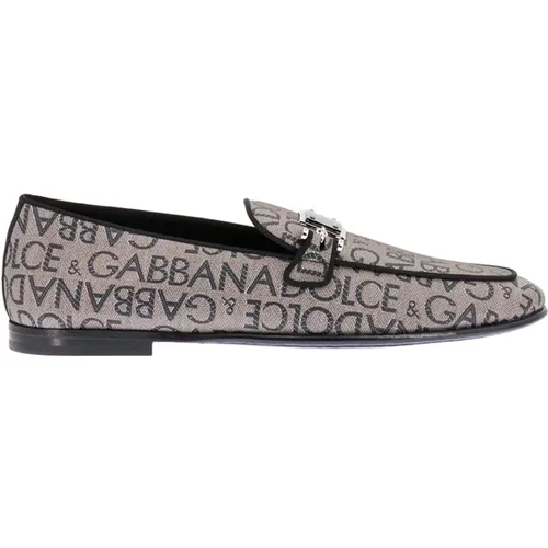 Loafer Schuhe mit Logo-Druck - Dolce & Gabbana - Modalova
