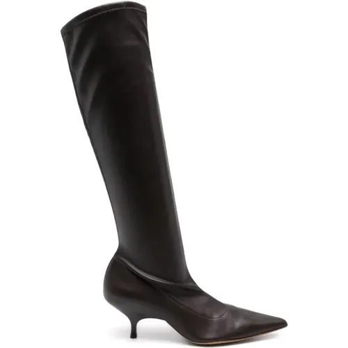 Braune Stiefeletten Heben Stil , Damen, Größe: 39 EU - Gia Borghini - Modalova