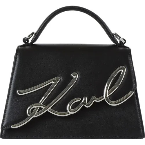 Leather Handbag K/Signature 2.0 SM , female, Sizes: ONE SIZE - Karl Lagerfeld - Modalova