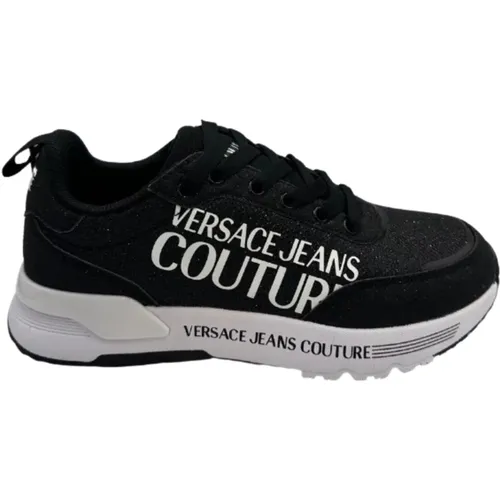 Schwarze Sneakers , Damen, Größe: 37 EU - Versace Jeans Couture - Modalova