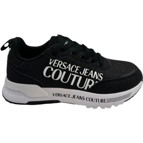 Schwarze Sneakers , Damen, Größe: 39 EU - Versace Jeans Couture - Modalova