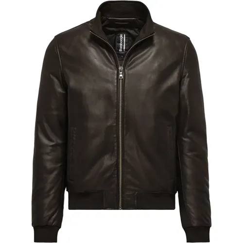 Kall Leather Bomber Jacket , male, Sizes: S, 3XL, M, XL, 2XL, L - BomBoogie - Modalova