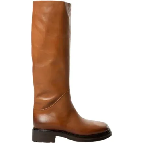 Leather Boot - Cuoio Color , female, Sizes: 6 UK - Strategia - Modalova