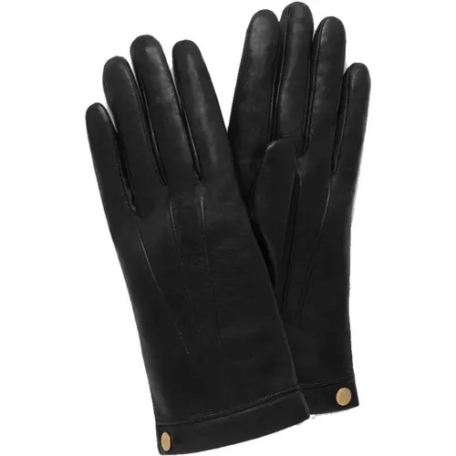 Weiche Nappa Lederhandschuhe, Schwarz , Damen, Größe: 7 1/2 IN - Mulberry - Modalova