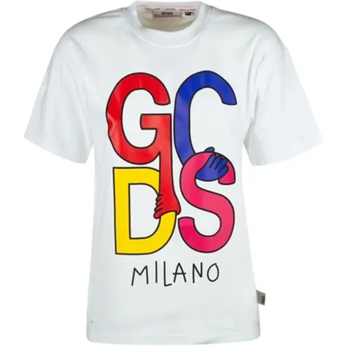 Cotton T-Shirt with Logo Detail , female, Sizes: XS - Gcds - Modalova