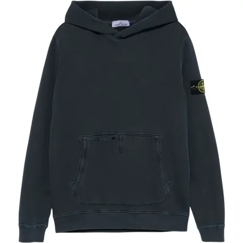 Blauer Pullover mit Abnehmbarem Abzeichen , Herren, Größe: 2XL - Stone Island - Modalova