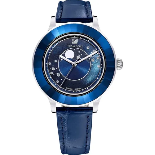 Lux Moon Leather Watch , female, Sizes: ONE SIZE - Swarovski - Modalova