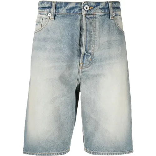 Stone Bleach Denim Shorts , male, Sizes: W31, W30 - Kenzo - Modalova