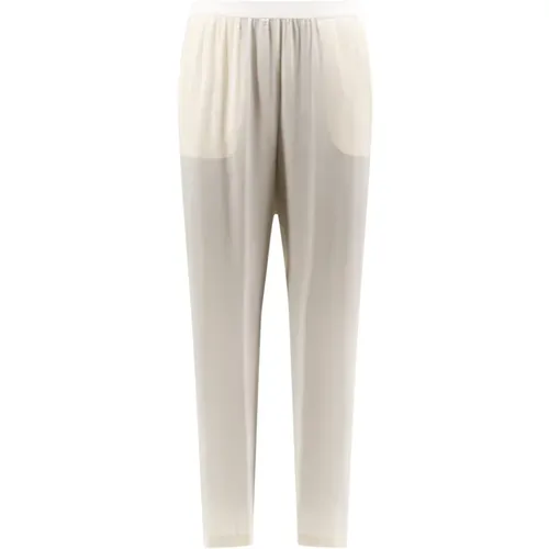 Weiße Hose mit elastischem Bund , Damen, Größe: L - Semicouture - Modalova