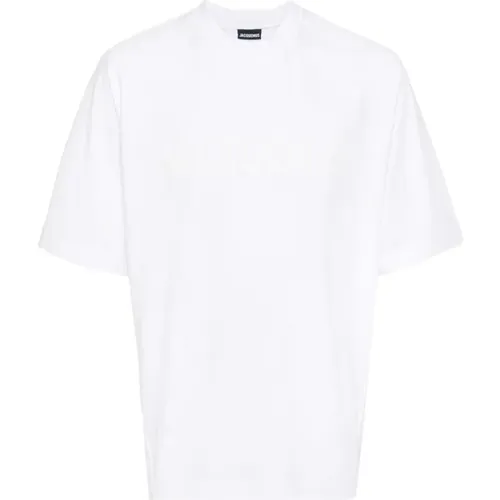 Weißes Logo Print Typo T-Shirt , Herren, Größe: 2XL - Jacquemus - Modalova
