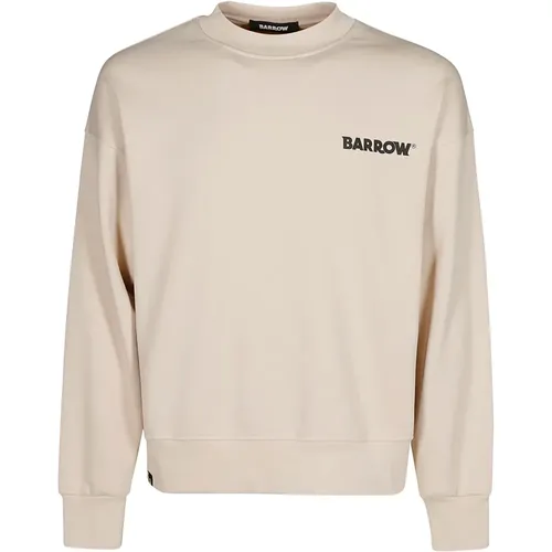 Baumwoll Unisex Pullover mit Logo , Herren, Größe: M - BARROW - Modalova