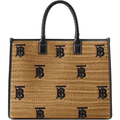 Caramel Black Freya Tote Bag , female, Sizes: ONE SIZE - Burberry - Modalova