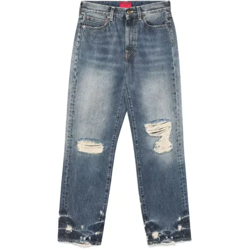 Indigo Denim Jeans Distressed Finish , Damen, Größe: W28 - WASHINGTON DEE CEE - Modalova