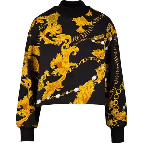 Bedruckter Pullover mit Gürtel , Damen, Größe: S - Versace Jeans Couture - Modalova