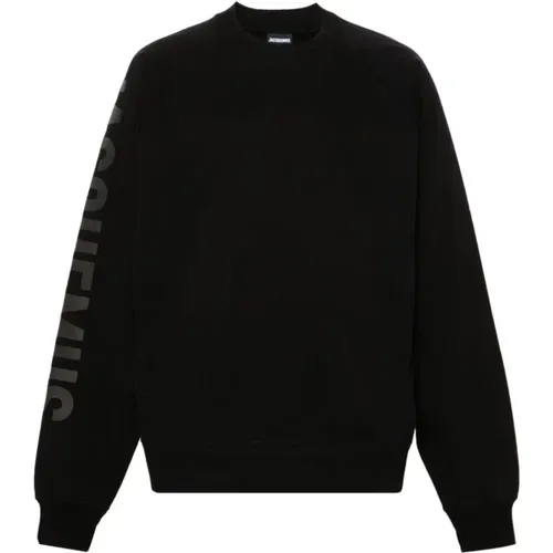 Schwarzer Crew Neck Sweater Flocked Logo , Herren, Größe: XL - Jacquemus - Modalova