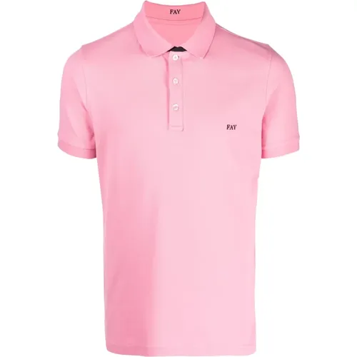 Rosa T-Shirts und Polos , Herren, Größe: 2XL - Fay - Modalova