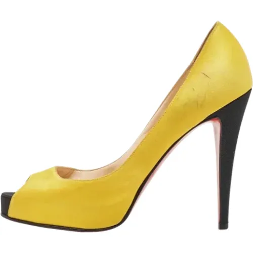 Pre-owned Satin heels , female, Sizes: 7 UK - Christian Louboutin Pre-owned - Modalova