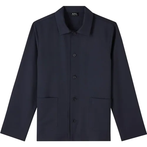 Navy Kerlouan Wool Jacket , male, Sizes: L - A.p.c. - Modalova