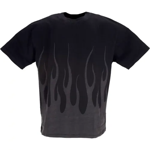 Flames Tee Schwarzes Herren T-Shirt , Herren, Größe: L - VISION OF SUPER - Modalova