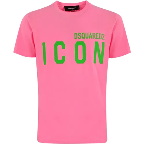 Men Cotton T-shirt with Logo , male, Sizes: S, L - Dsquared2 - Modalova