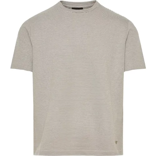 Striped Cotton T-Shirt , male, Sizes: L, XL - Emporio Armani - Modalova
