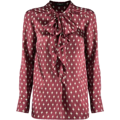 Tie Print Langarm Bluse Nenette - Nenette - Modalova