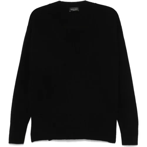 Schwarze Pullover für Männer , Damen, Größe: S - Roberto Collina - Modalova