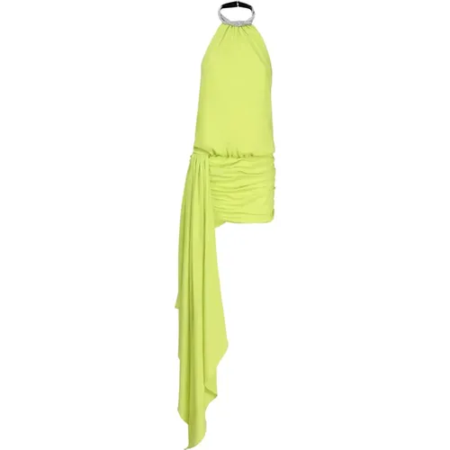 Lime Halter Neck Dress , female, Sizes: S, XS - Nué - Modalova