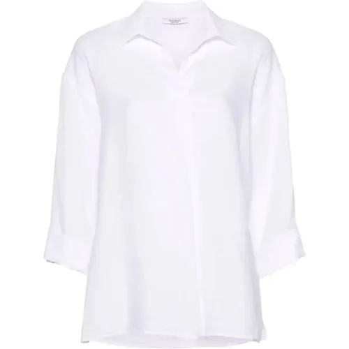 Reines Weißes Hemd , Damen, Größe: L - PESERICO - Modalova