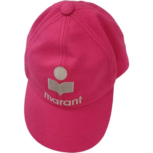 Embroidered Fuchsia Cotton Baseball Cap , female, Sizes: 57 CM - Isabel marant - Modalova