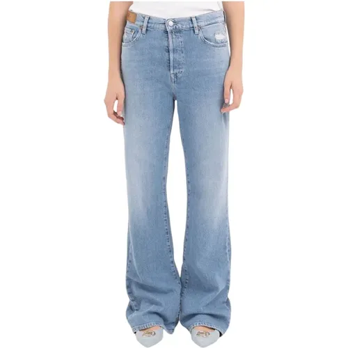 Hellblaue Denim Jeans , Damen, Größe: W27 L32 - Replay - Modalova