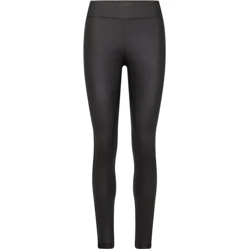 Schwarze Leggings mit hoher Taille und Stretch , Damen, Größe: M - Soyaconcept - Modalova